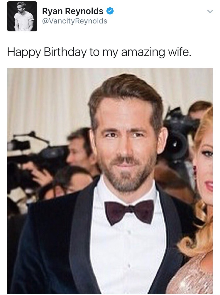 Happy birthday to my amazing wife. - Ryan Reynolds, Birthday, Wife