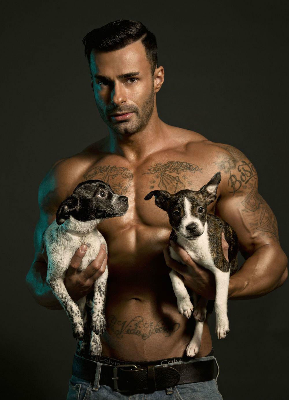 Boys and puppies *_* - Guys, Men, Torso, Muscle, Girls, Milota, Pumped up, Male beauty, Longpost, beauty