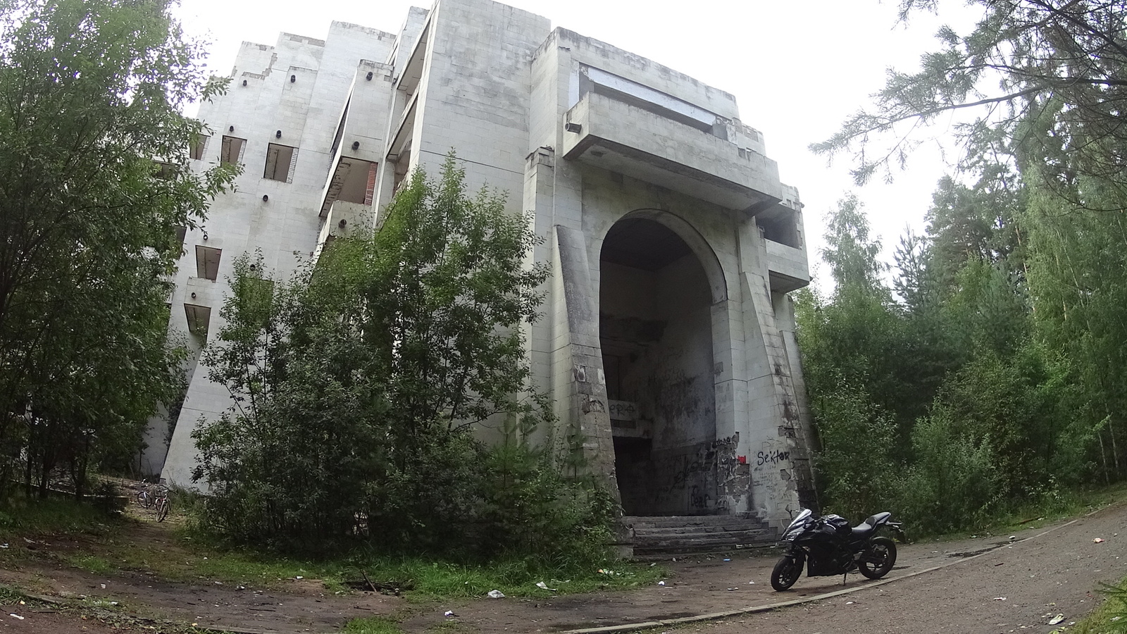 One day in the spa hotel Paulino on a motorcycle - My, Moto, Travels, Kalyazin, Abandoned, Boarding house, Longpost