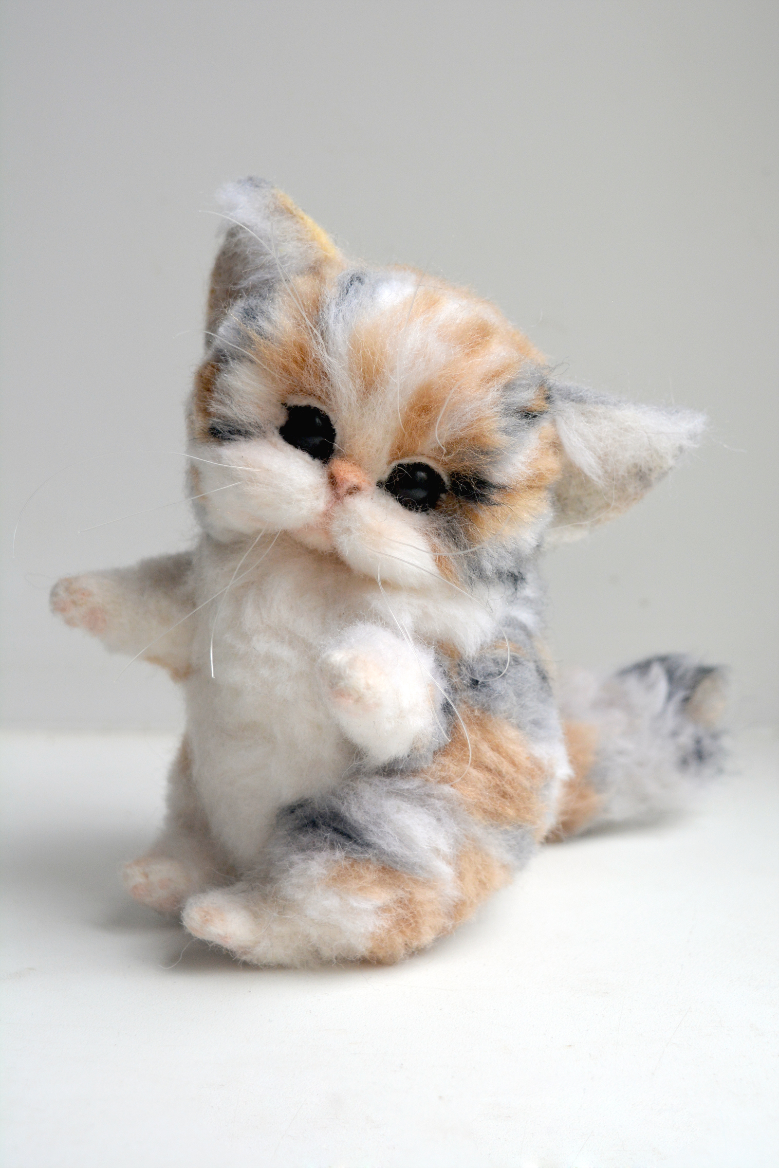 Wool kitten - My, cat, Wool, Felt, Wallow, Needlework without process, Longpost