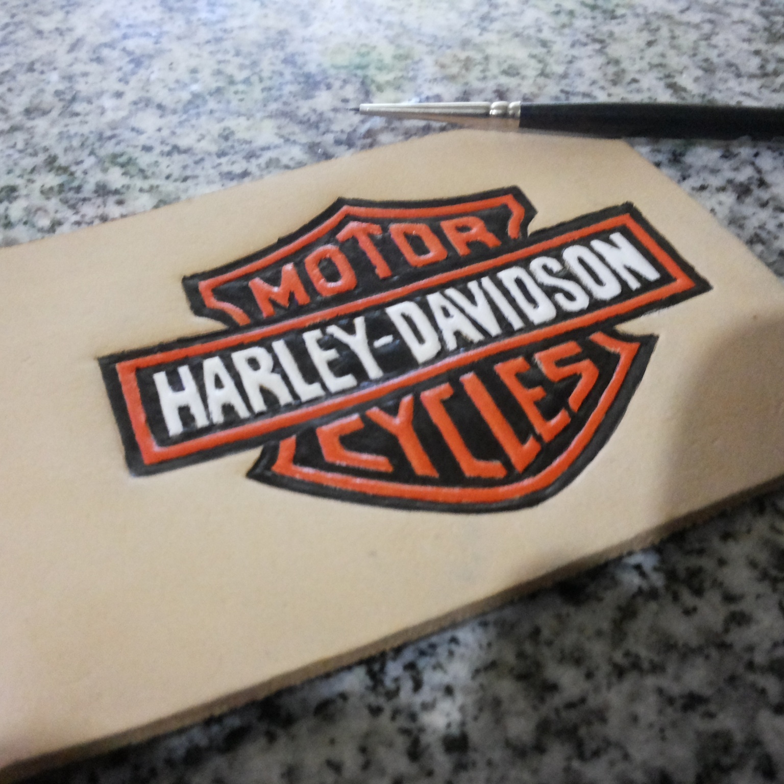 For a motorcycle birthday - My, , Moto, Leather products, Leather, Embossing on leather, Harley-davidson, Longpost, Workshop