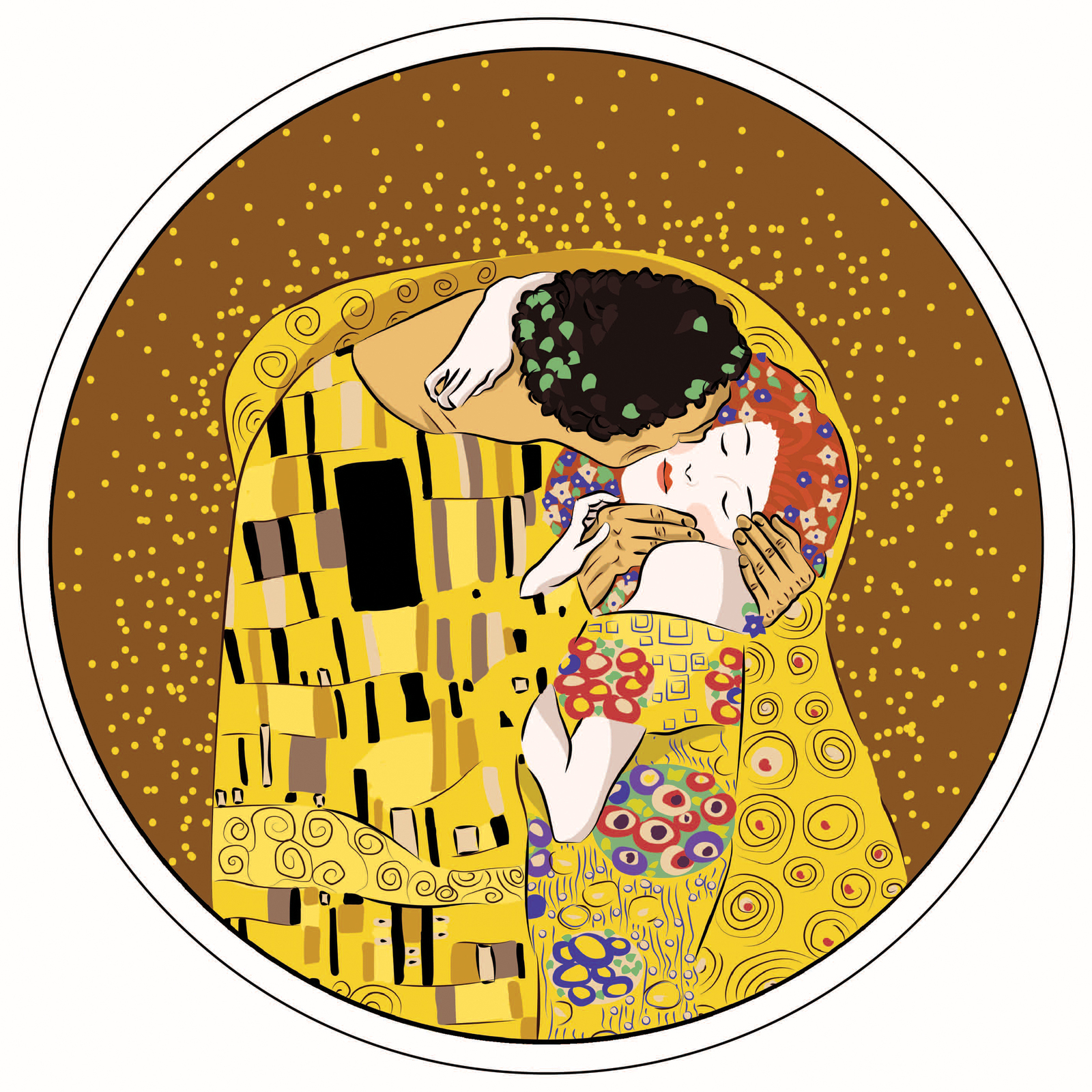 Minimal art :D - My, Klimt, Kiss, Art, Painting, Stickers, Modern