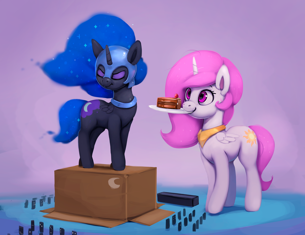 Cake? - My little pony, PonyArt, Nightmare moon, Princess celestia, Rodrigues404