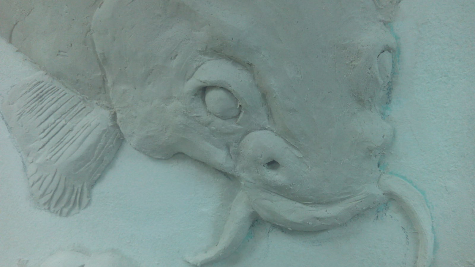 Bas-relief (part 1). - My, Bas-relief, Gypsum, A fish, Octopus, With your own hands, Needlework with process, Friday, For beginners, Longpost