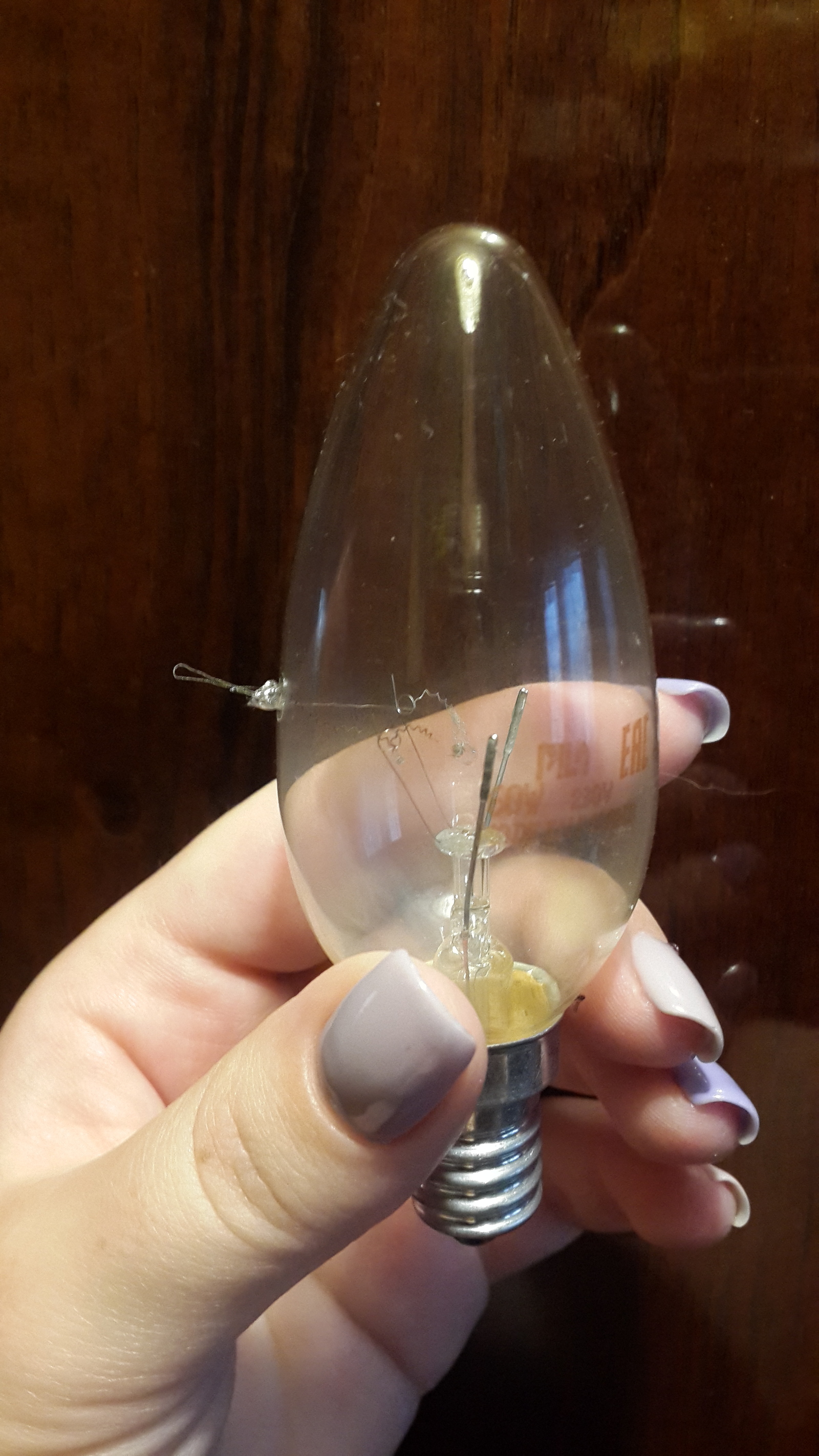 That's how the filament pierced the glass - My, Incandescent lamp, Glass