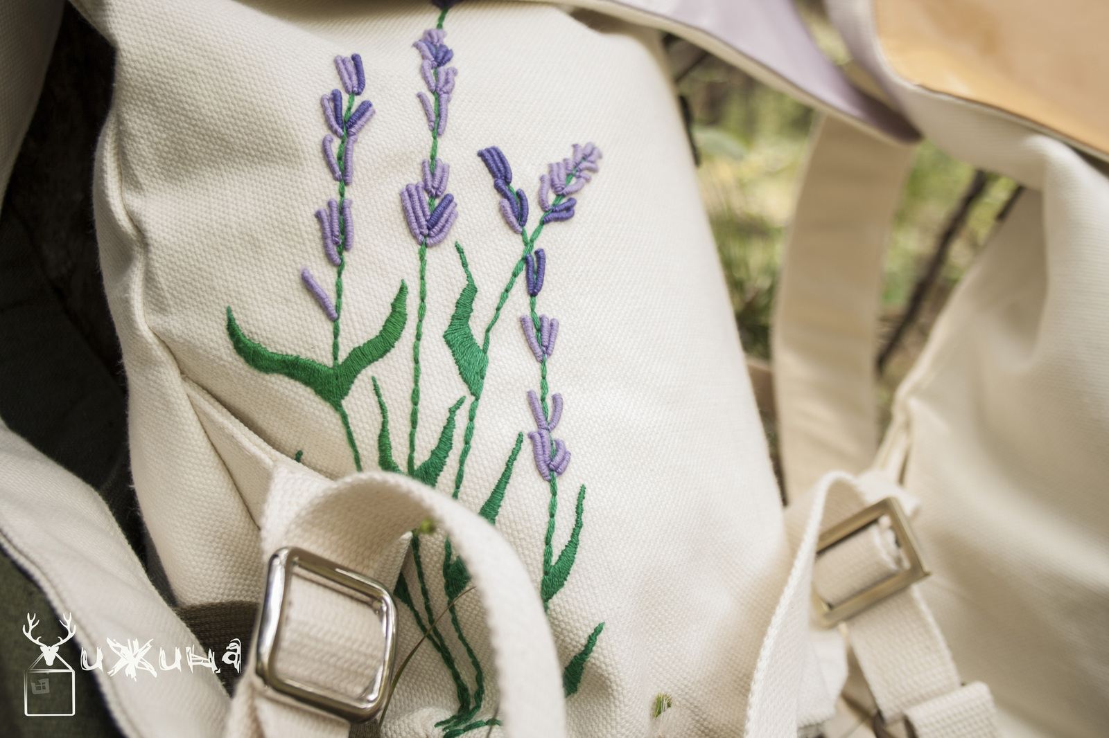 Series of backpacks Herbarium - My, , Arthiz, , Needlework without process, Backpack, Lavender, Longpost