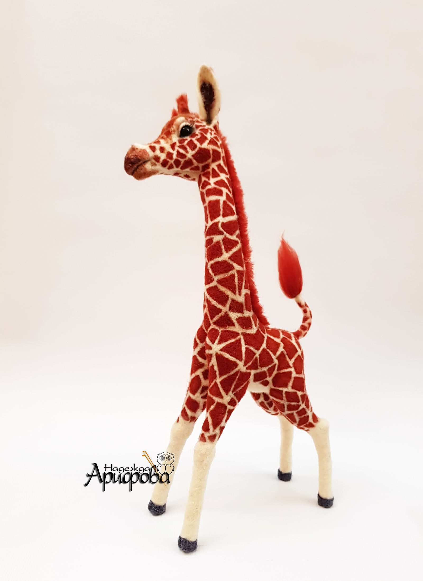 Giraffe Phoenix. felt toy - My, Needlework without process, Giraffe, Wool toy, Dry felting, Unusual gifts, Longpost