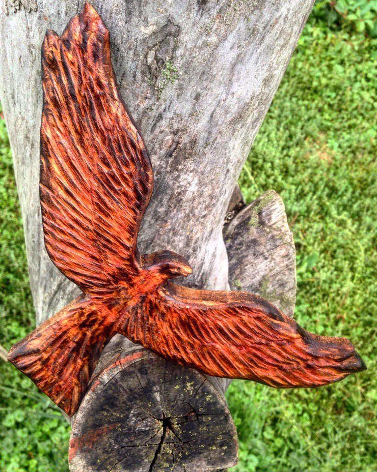 Phoenix - My, With your own hands, Firebird, Phoenix, Wood carving, Handmade, , Linden