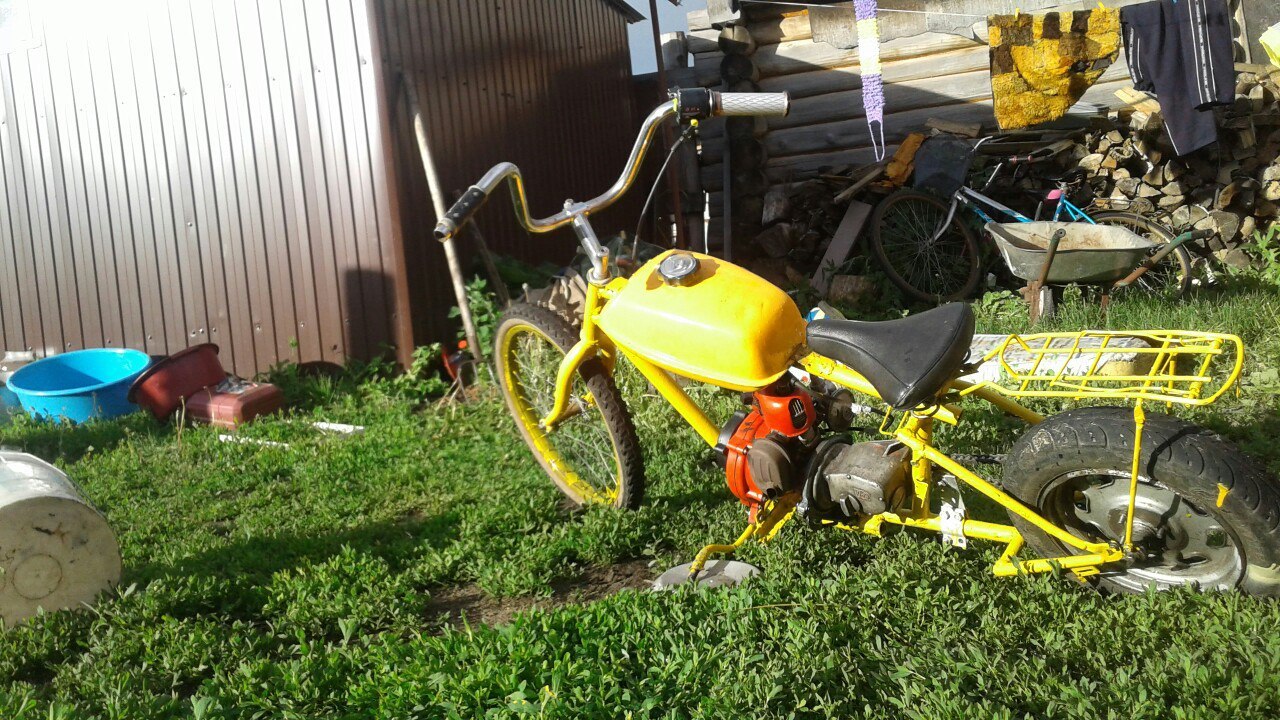 Chainsaw moped - My, Moped, Moped from a bicycle