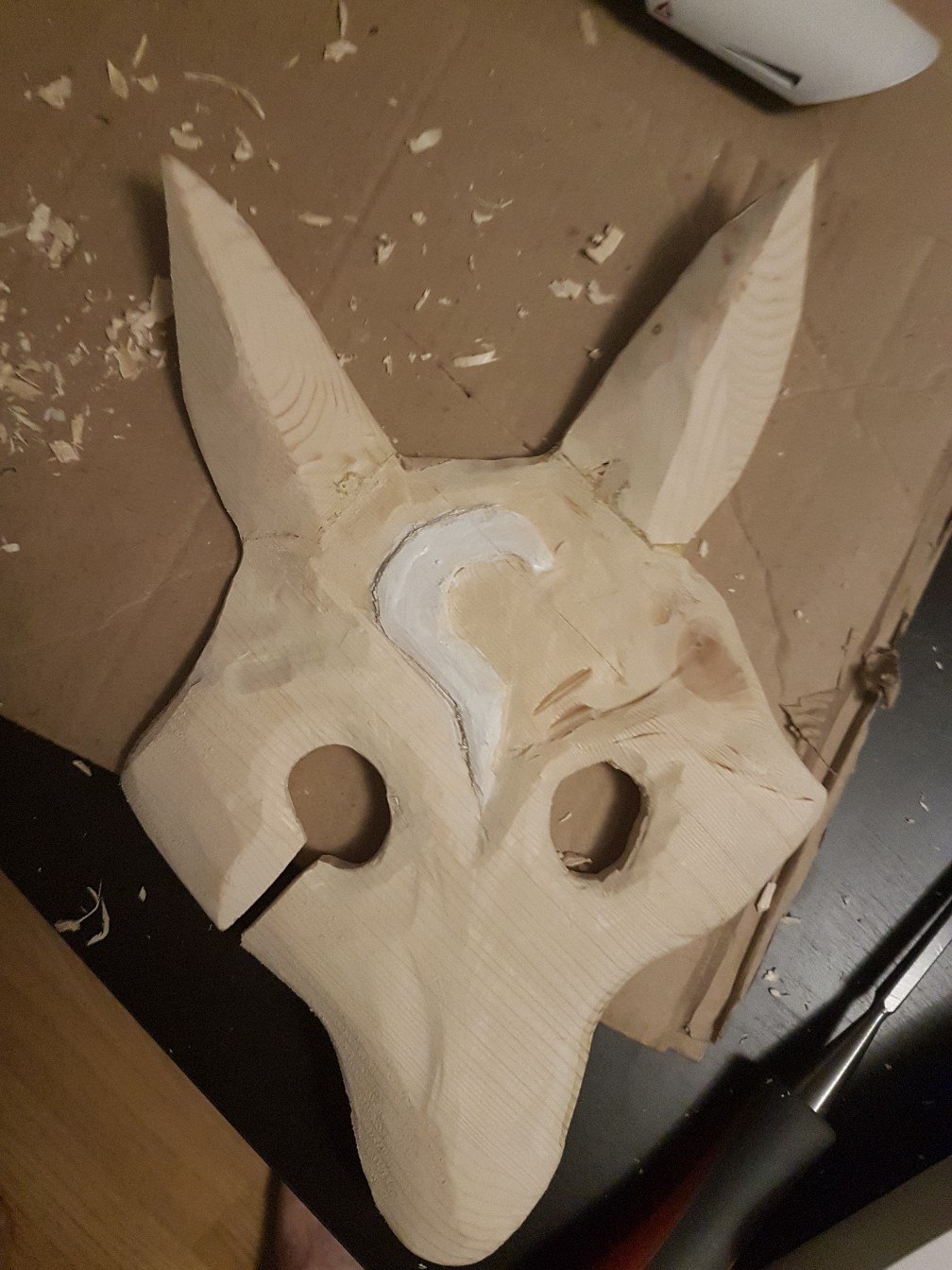 Kindred Wood Mask - League of legends, Cosplay, Spearmasters, Kindred, Mask, Wood carving