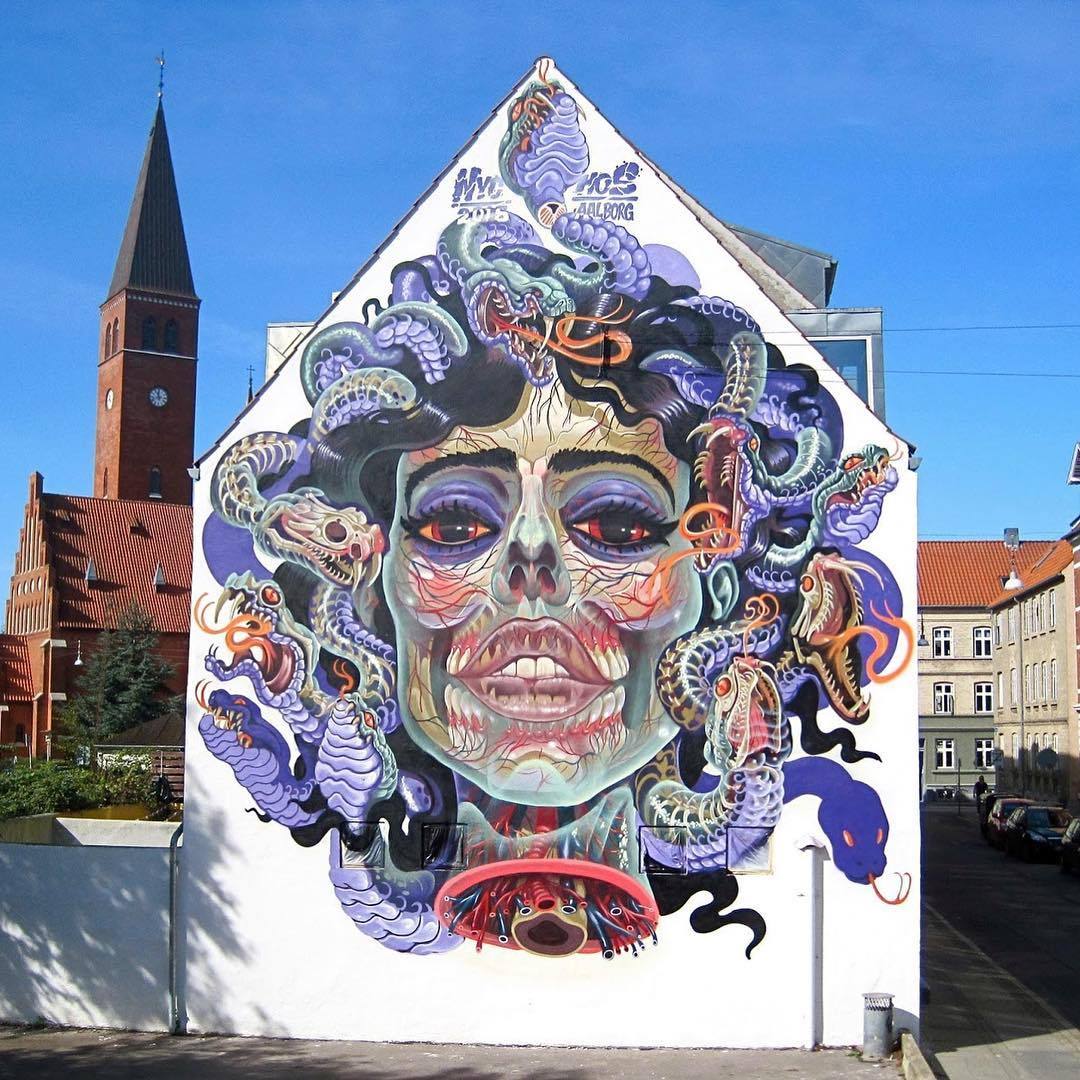 Street art.Gorgon Medusa - Street art, Medusa Gorgon, Art