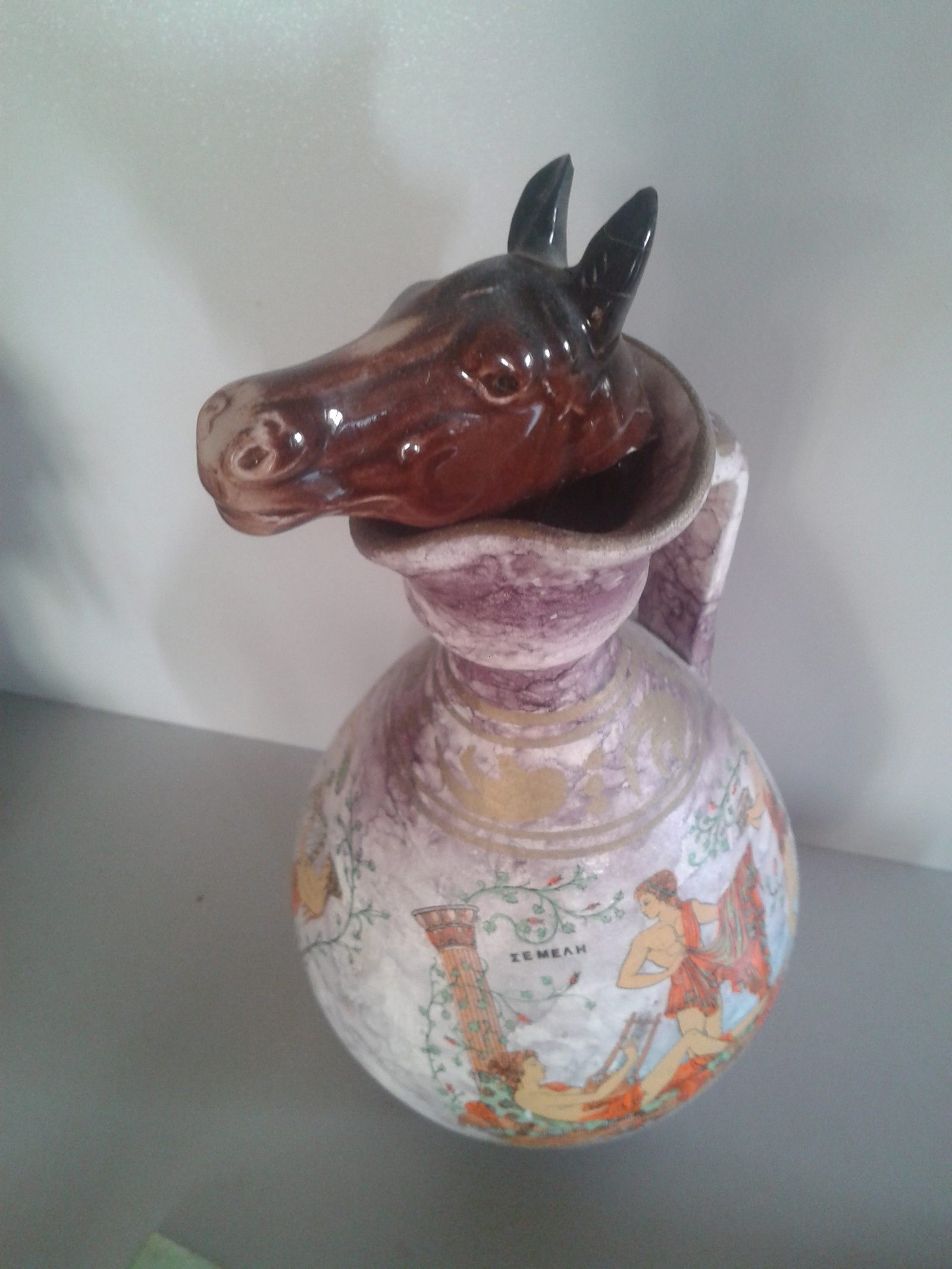 Ancient Greek Jug Djinn Horse - My, Horses, Genie, Greece, Jug