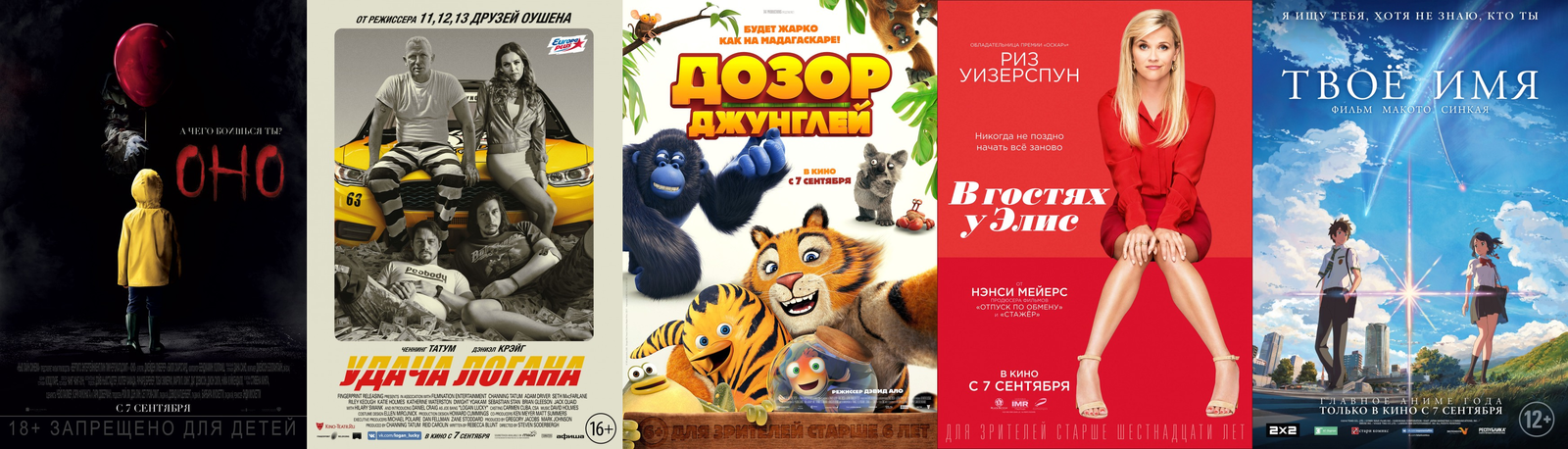 Russian box office receipts and distribution of screenings over the past weekend (September 7 - 10) - Movies, Box office fees, It, , , , Kimi no na wa, Film distribution