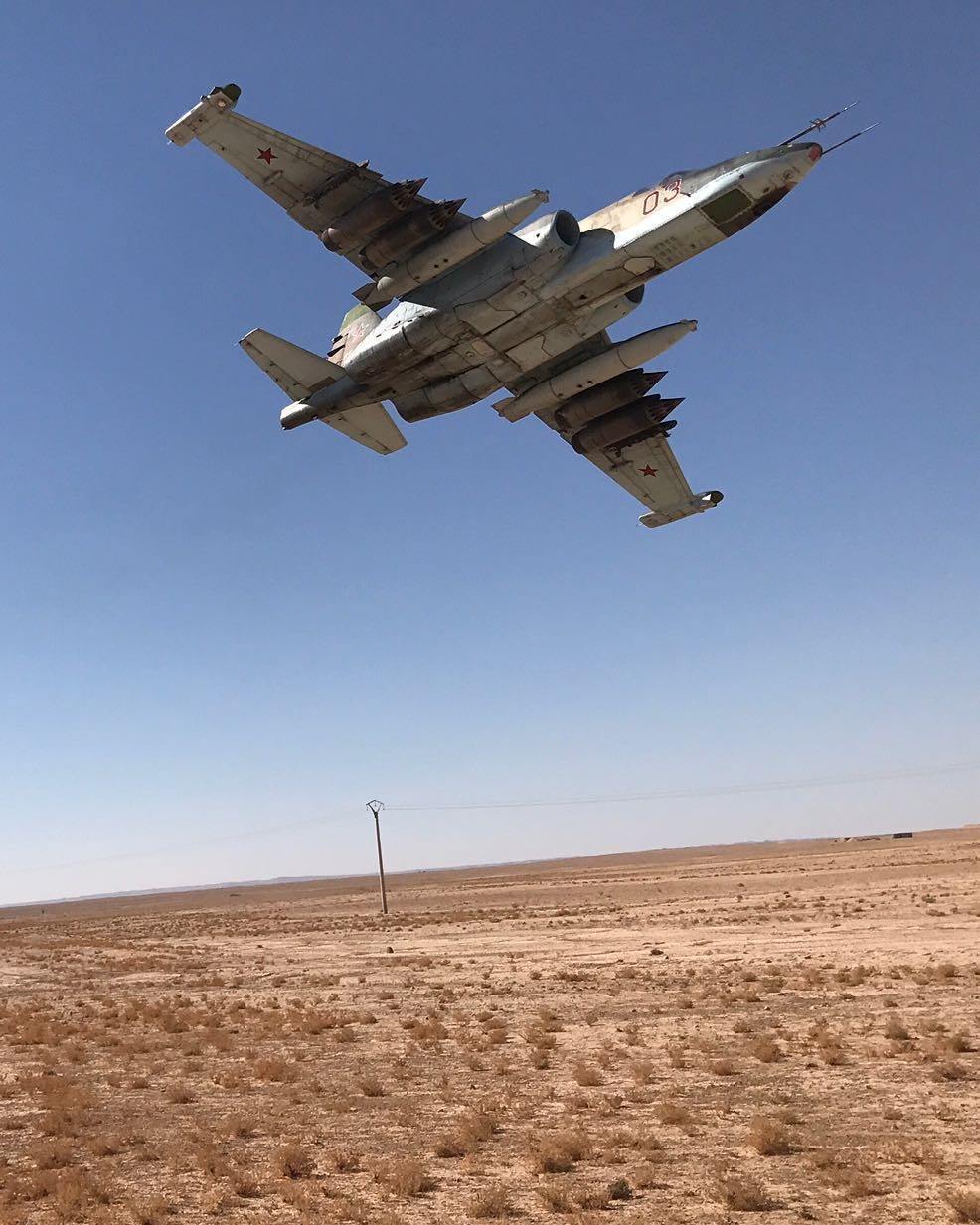 Su-25 over a column of Russian military - Syria, Vks, Russia, Aviation, Politics, Su-25, Longpost