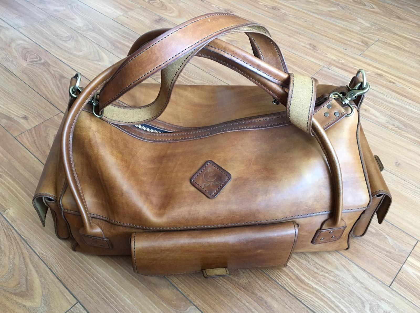 Travel bag. - My, Leather products, Leather craft, Longpost