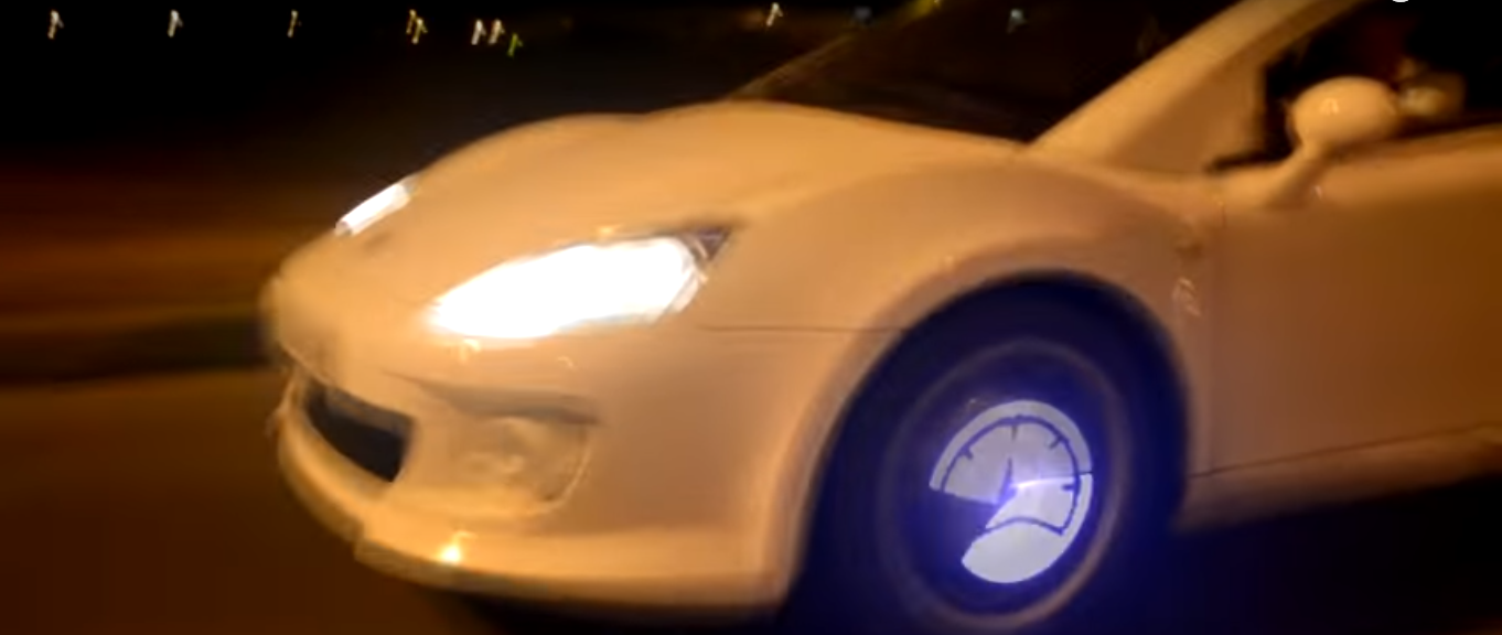 LED projection on a car wheel - tested the device - My, , Auto, Колесо, Wheels, , Tuning