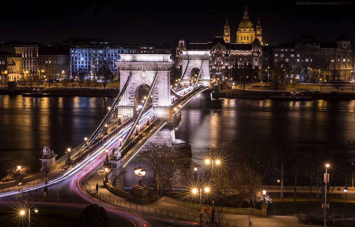 Thrill seeker? - My, Bridge, Night, Town, Architecture, River, Budapest, Danube, Bravery and stupidity