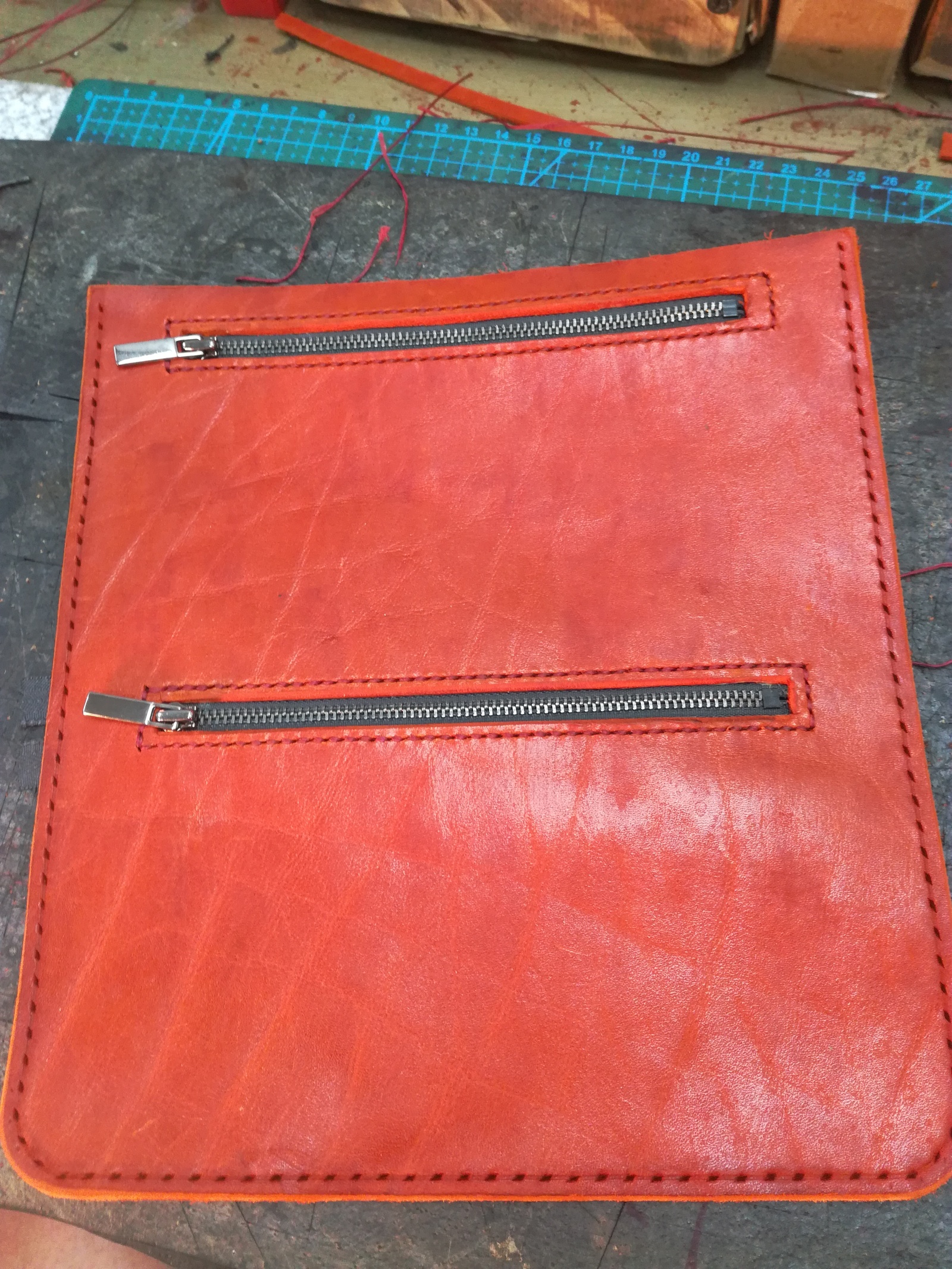 Tried to make the first bag - My, Handmade, Leather, Сумка, Longpost, Leather, Needlework, Handmade, Leather products