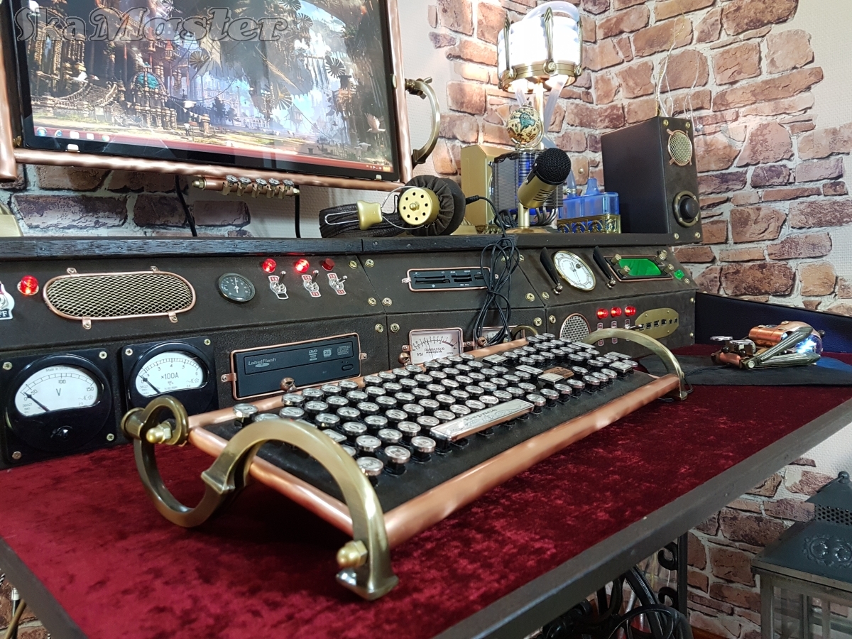 This is my first steampunk computer project. - My, Steampunk, , , , Longpost