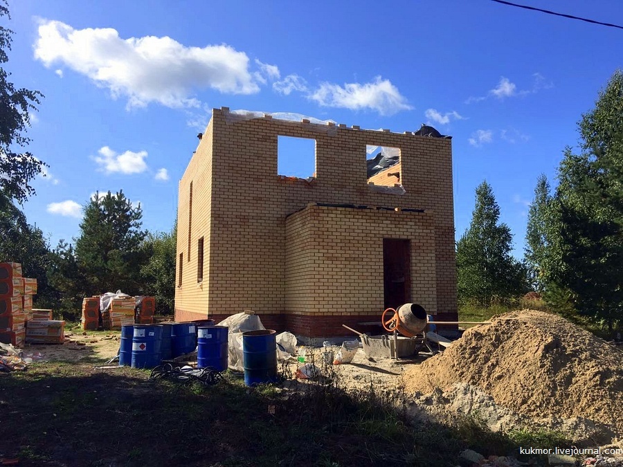 We build your house in 90 days. 47-52 days (12.09-17.09). Second floor walls almost completed - My, Home construction, My house, First floor, My, The photo, Kazan, Novye Salmachi, Longpost