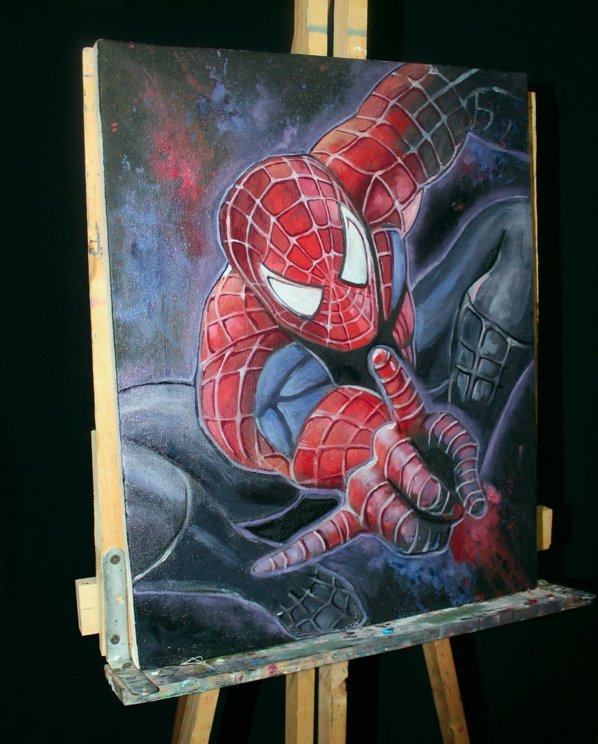 Some superhero art - My, Painting, Art, Deadpool, Spyderman, Marvel