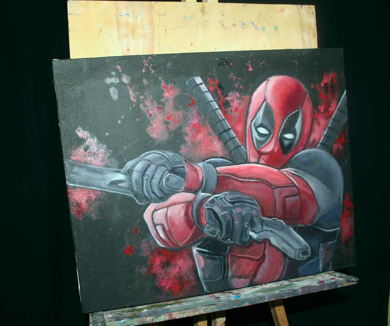 Some superhero art - My, Painting, Art, Deadpool, Spyderman, Marvel