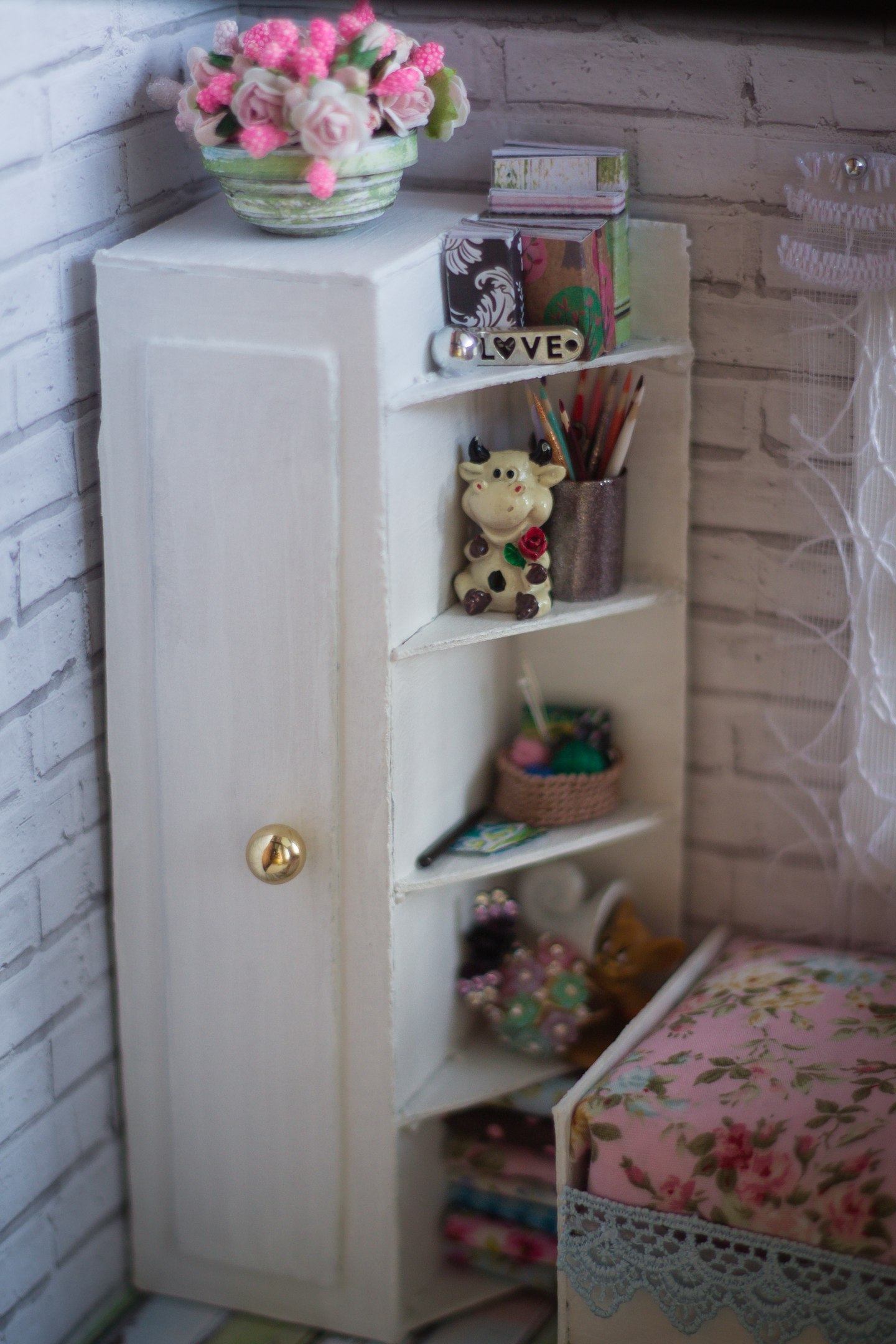 Roombox (room in miniature). - My, Roombox, Miniature, With your own hands, Interior, , Needlework without process, Longpost