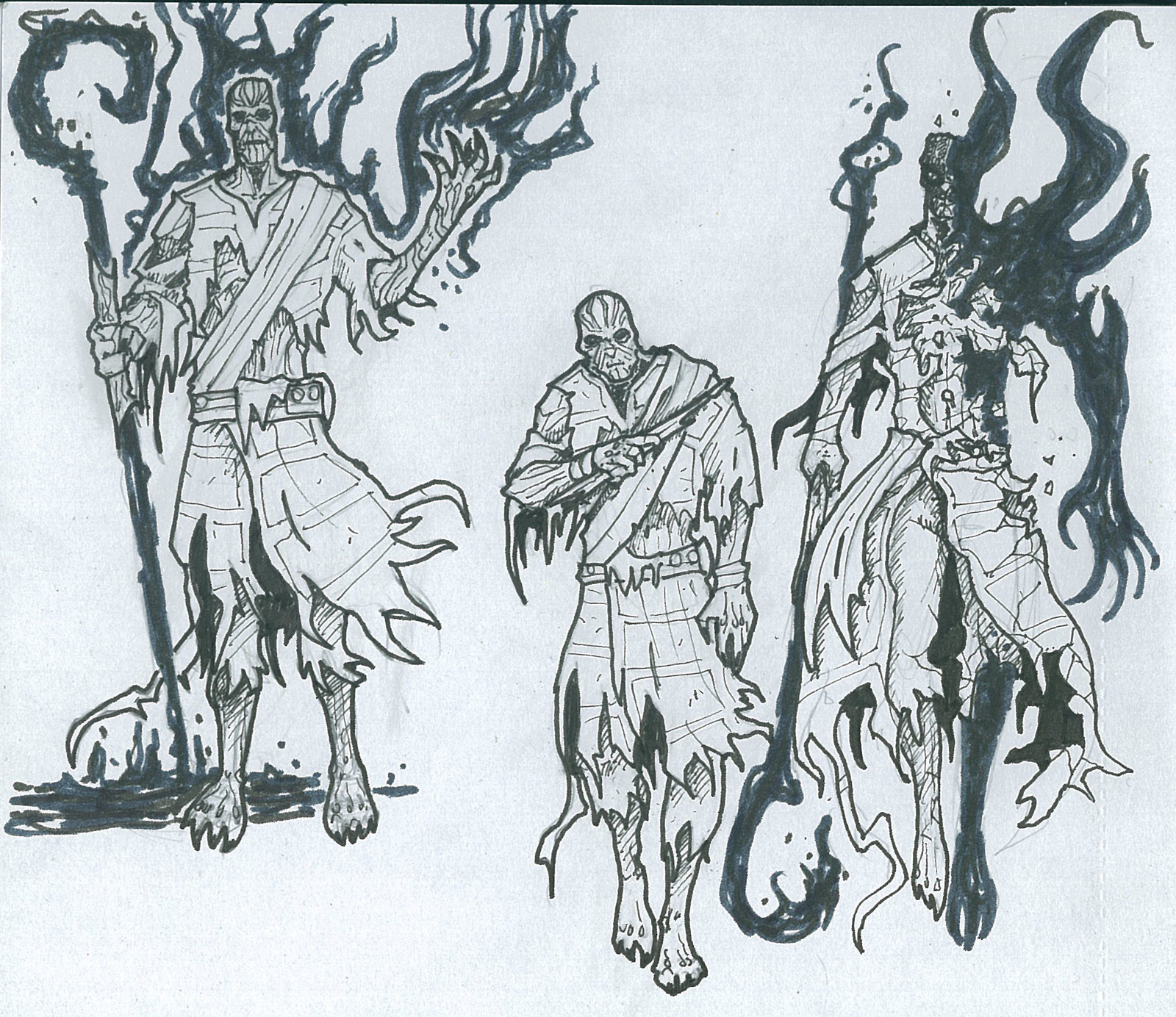 Random sketchbook - My, Drawing, Pen drawing, Concept Art, Dark fantasy, , , Longpost