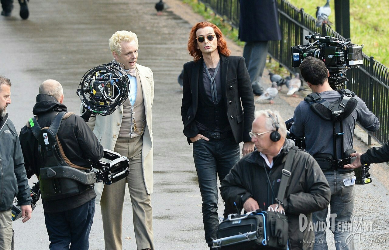 The first shots from the filming of the series Good Omens - Terry Pratchett, Neil Gaiman, Good signs, David Tennant, Michael Sheen, Longpost