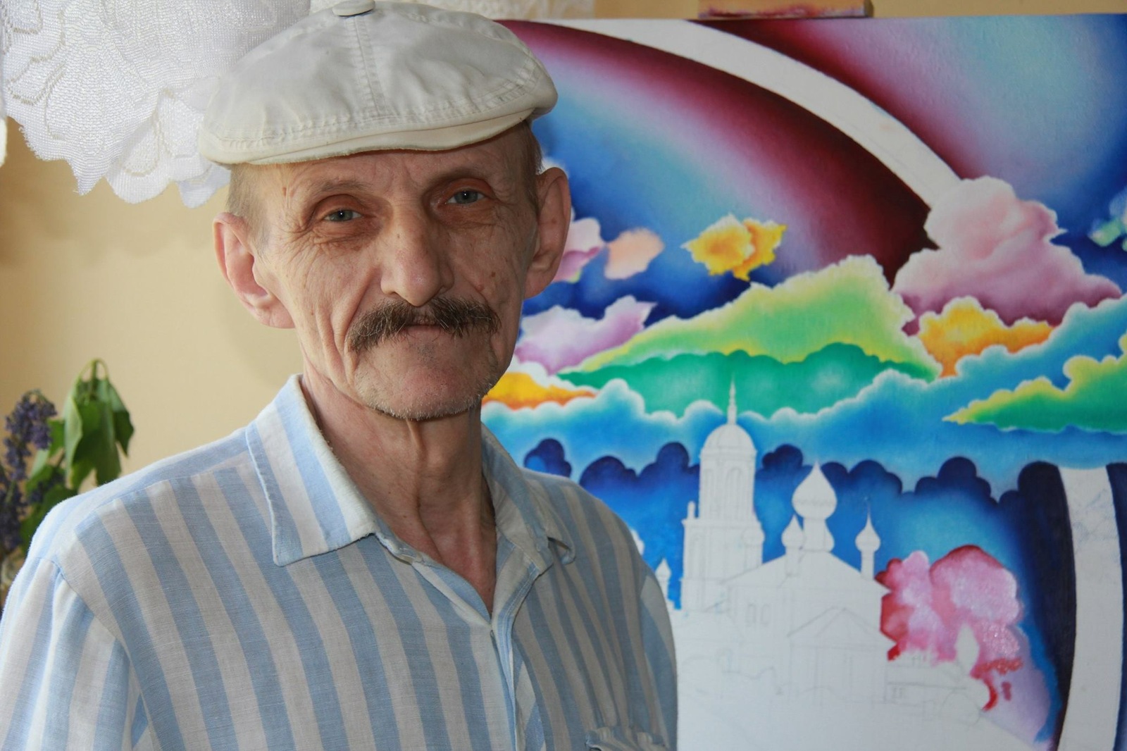 The colorful world of Igor Mikhailovich Andrianov - My, Old age, Artist, Painting, Tula region, Nursing home, Longpost