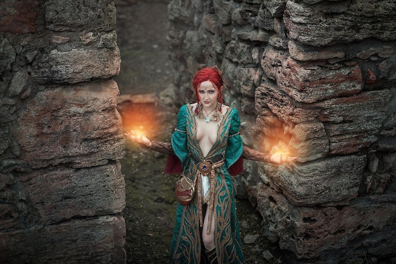 Cosplay Triss Merigold (The Witcher 3) - Longpost, Triss Merigold, , Witcher, The Witcher 3: Wild Hunt, Cosplay, NSFW