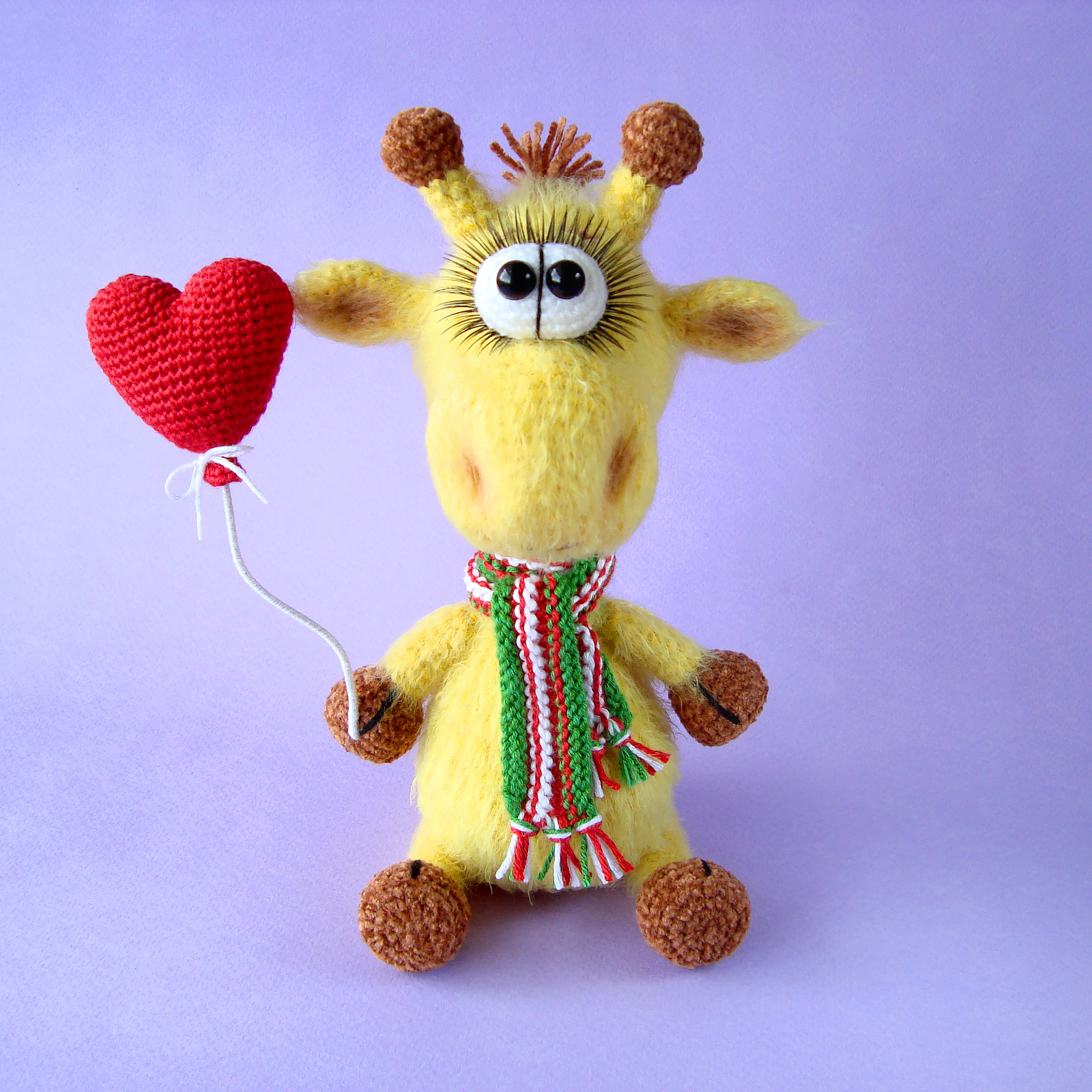 Knitted giraffe Benya - My, Needlework without process, Crochet, Knitting, Giraffe, Knitted toys, 