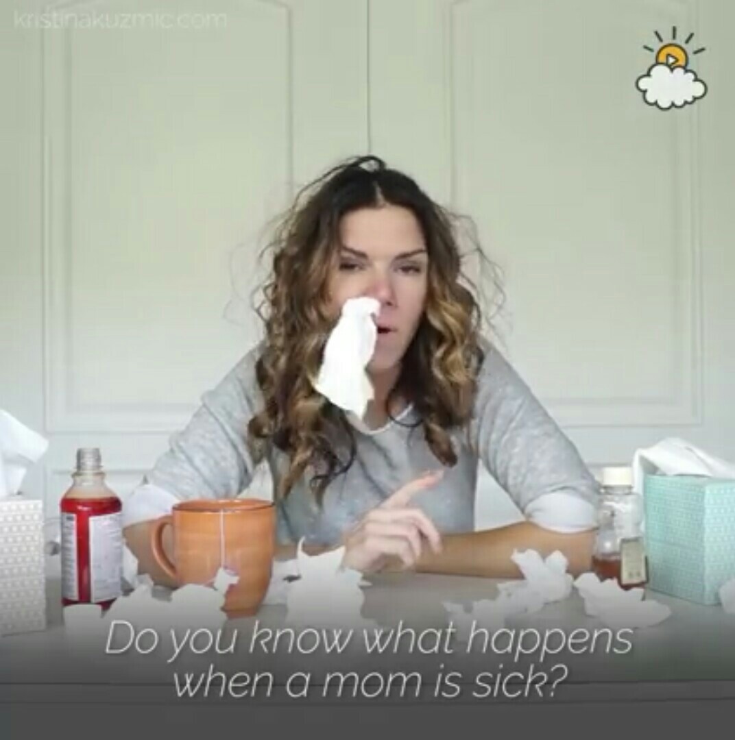 What changes when mom gets sick? Nothing. - Translation, Picture with text, Mum, Cold, Parents and children, Humor, Longpost