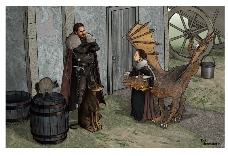 Illustrated by Tad Hammond - Game of Thrones, PLIO, Jon Snow, , Arya stark, Art, Longpost