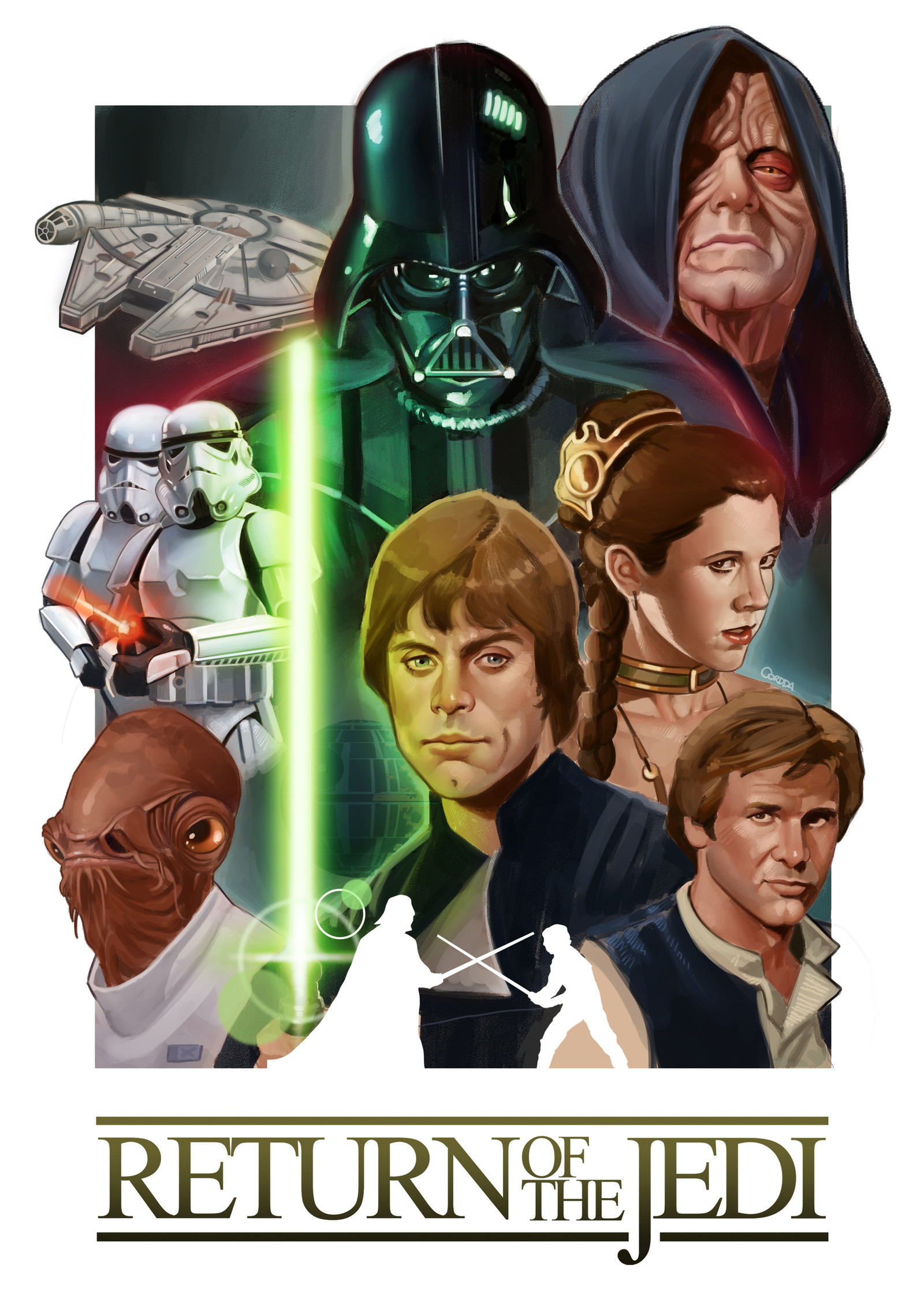 Art of Star Wars characters. And which character do you like more? - Star Wars, Boba95fet, Art, Longpost, Tag