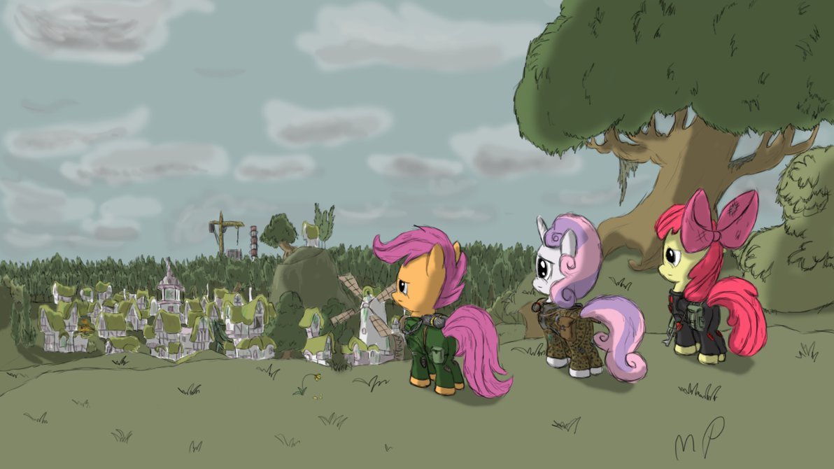 Newbies - My little pony, Vombavr, Cutie mark crusaders, Stalker, Chernobyl, Chernobyl, MLP crossover, Original character