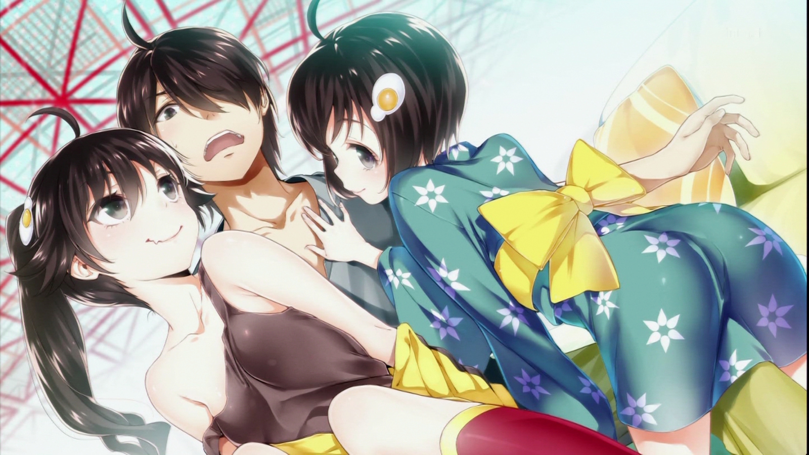 Surrounded but not broken) - Anime, Anime art, Monogatari series, Araragi koyomi, Araragi karen, Tsukihi araragi