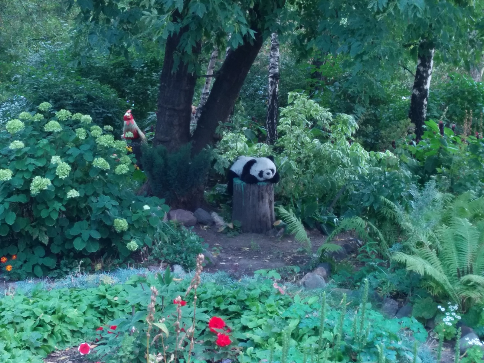 Nice patio with a panda. - My, Moscow, Courtyard, Flower bed, Longpost