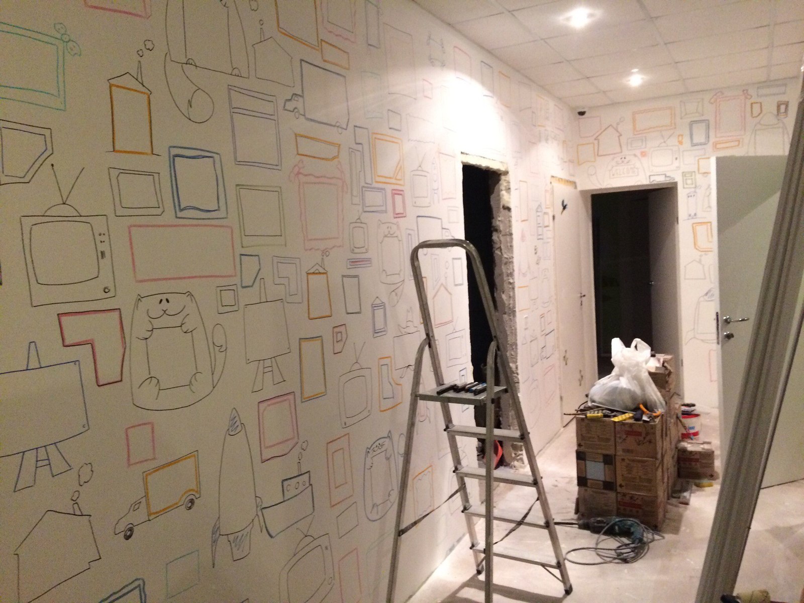 Interior painting - practical solutions - My, Wall painting, Design, Interior Design, Moscow, Longpost