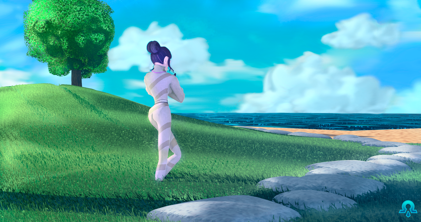 By the sea - My, Blender, 