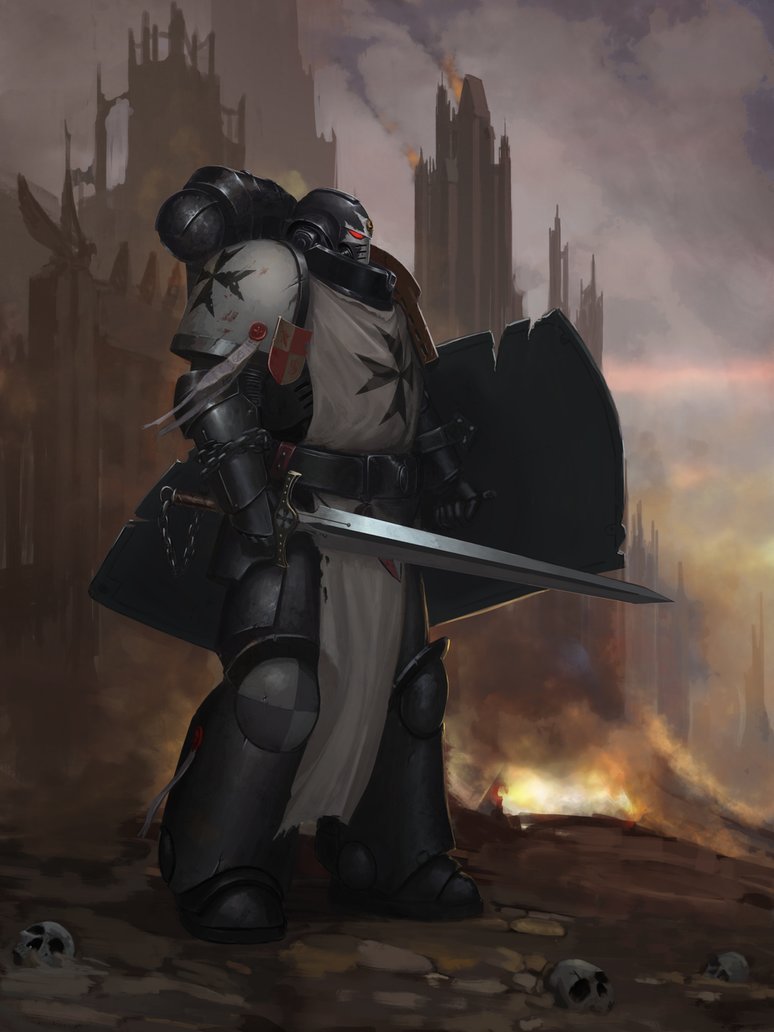 Primaris Black Templar - Warhammer 40k, Wh Art, Фан-Арт, Black Templars