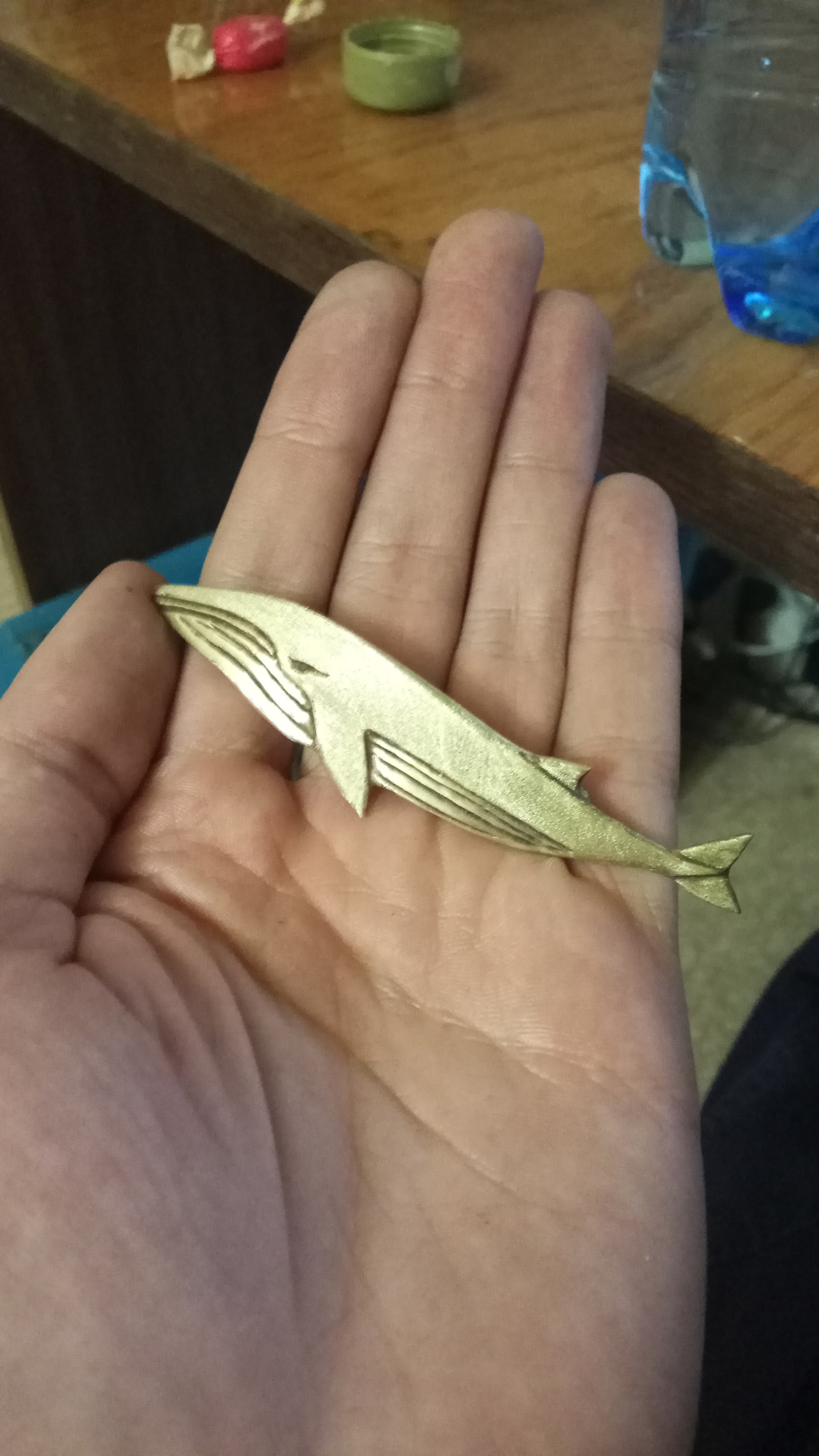 Brass Engraving - Whale - My, Engraving, Brooch, Longpost