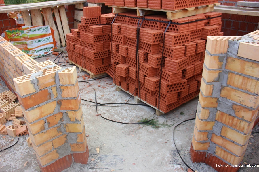 We build your house in 90 days. 43-59 days (18.09-24.09). Brick work completed - My, Home construction, My house, New building, Bricks, My, The photo, Kazan, Video, Longpost