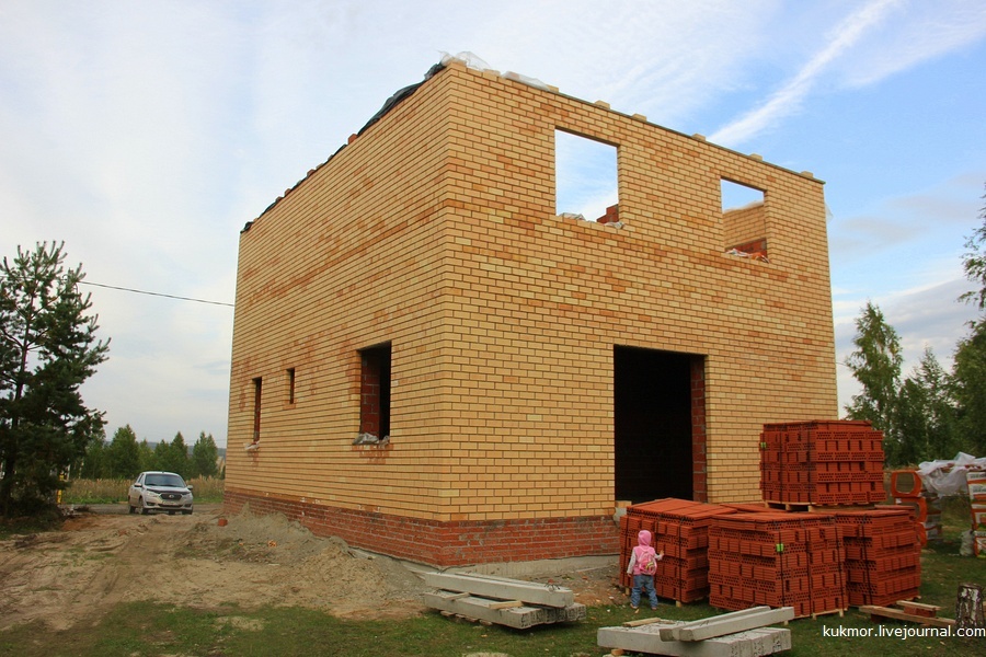 We build your house in 90 days. 43-59 days (18.09-24.09). Brick work completed - My, Home construction, My house, New building, Bricks, My, The photo, Kazan, Video, Longpost