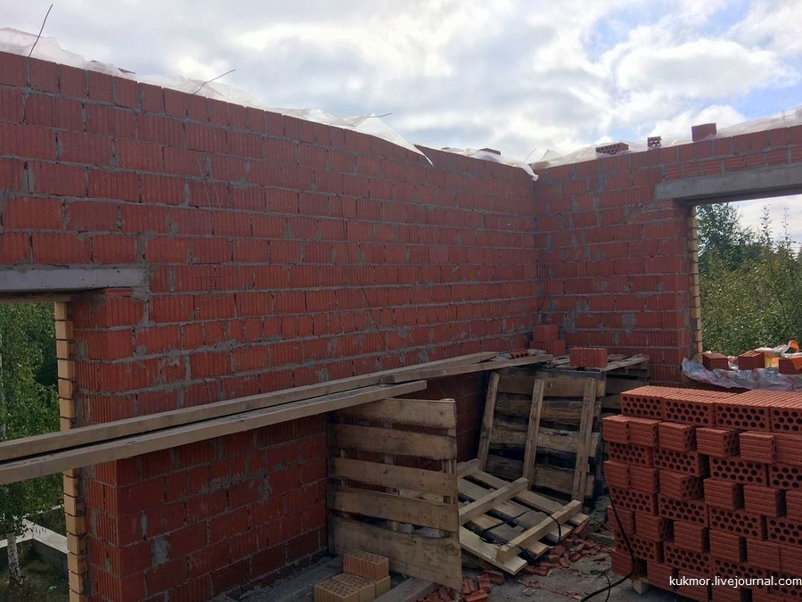 We build your house in 90 days. 43-59 days (18.09-24.09). Brick work completed - My, Home construction, My house, New building, Bricks, My, The photo, Kazan, Video, Longpost