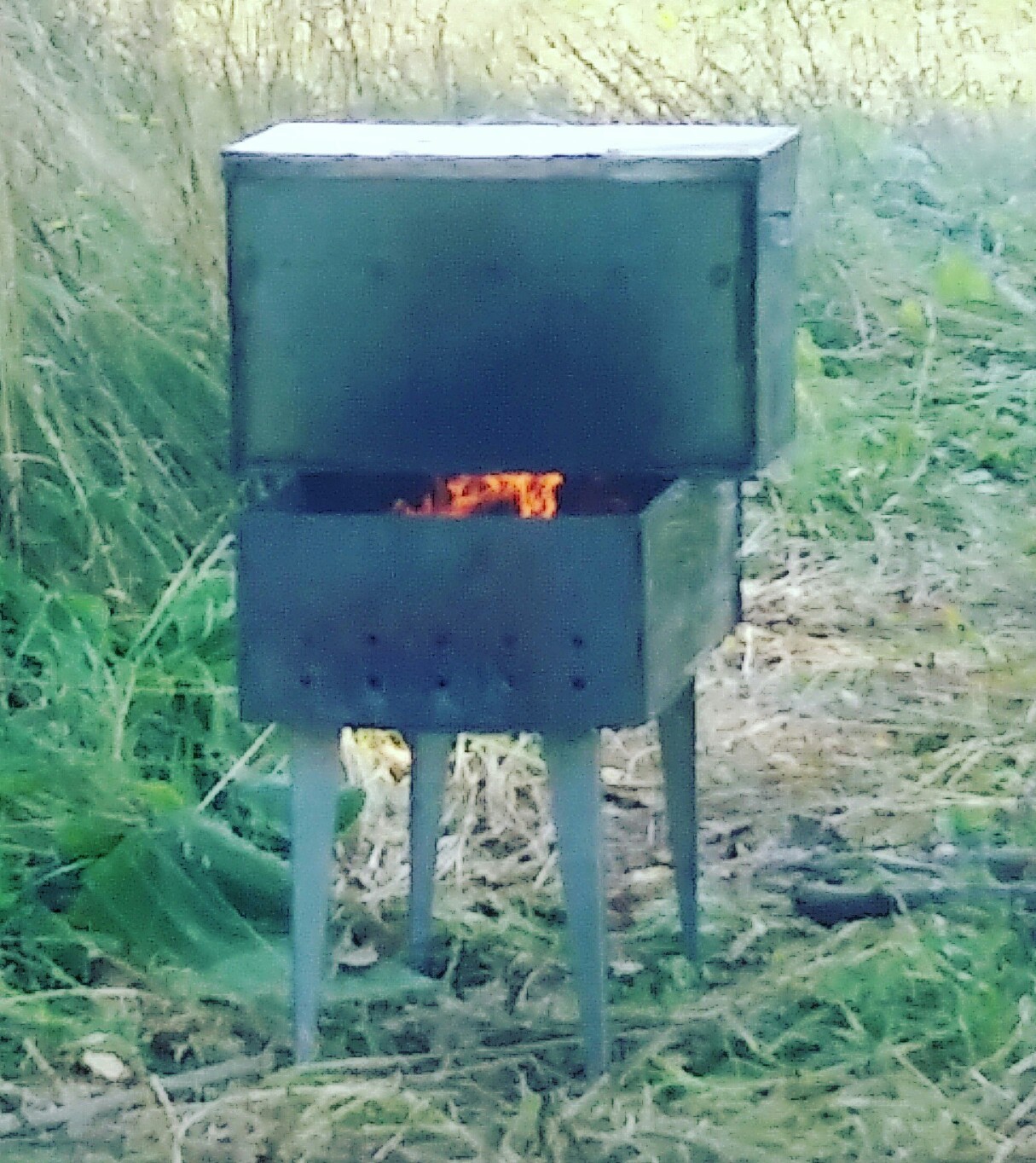 My husband cooked a stainless steel smokehouse and away we go.... - My, Smokehouse, Pork, Moscow region, Masturbation, Yummy, A fish, Longpost