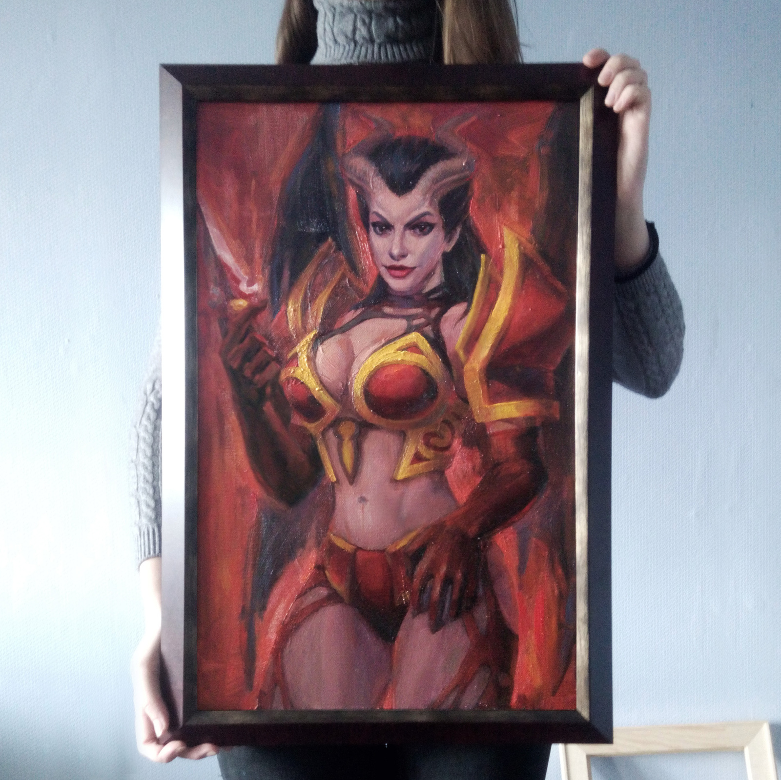 Queen of pain. - My, Queen of pain, Dota 2 Art, Dota 2, Art, Rna1ssnc, Painting, Games, Canvas