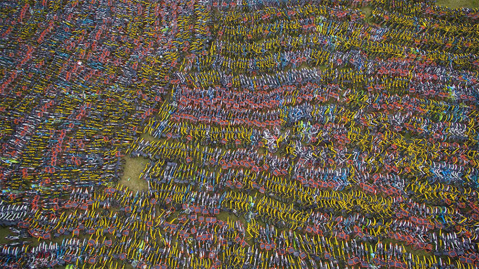 Bicycle parking lot in Hangzhou (China) - China, A bike, Longpost