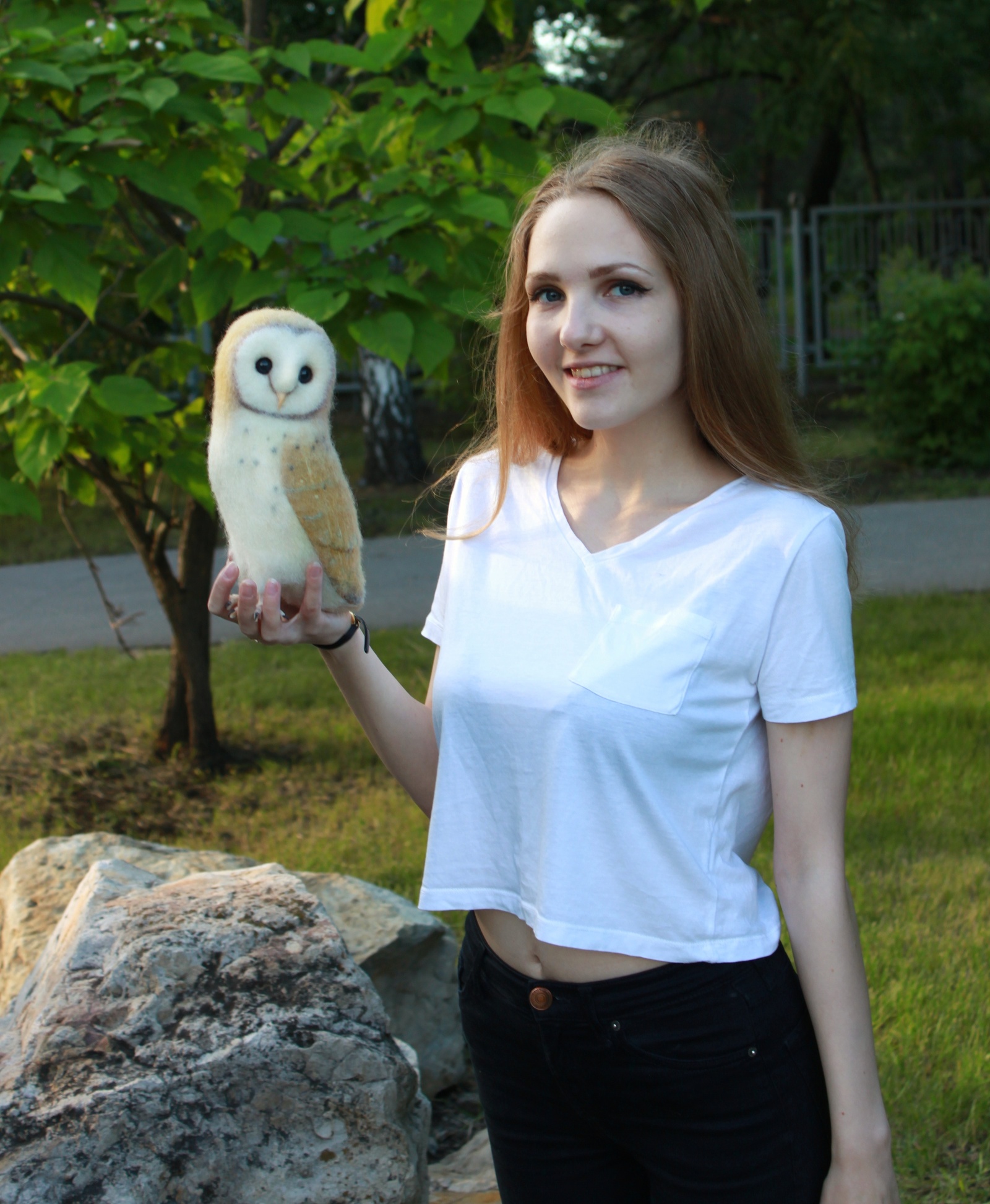 barn owl - My, Owl, Barn owl, Dry felting, Creation, With your own hands, Handmade, Toys, Hobby, Longpost