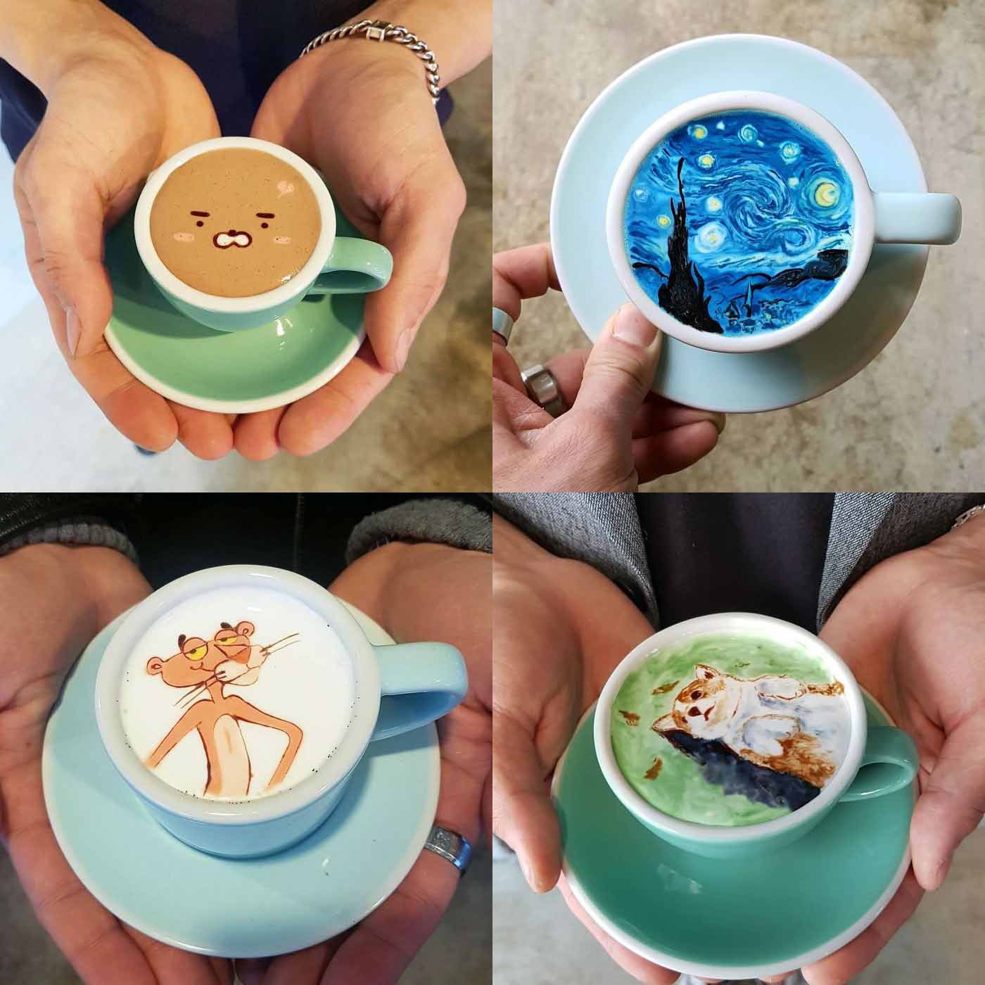 Lee Kang-bin: coffee artist recreates famous paintings in cups - , Barista, van Gogh, Painting, China, Coffee, Amazing, Longpost